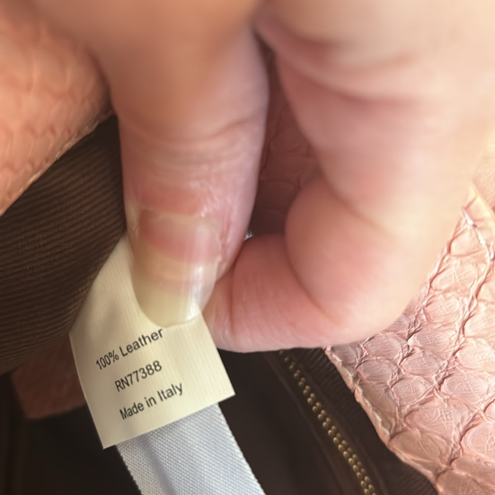 J.Crew pink alligator leather clutch. Made in Italy. - Picture 7 of 7